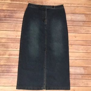 Ann Taylor Modesty Long Denim Jean Skirt 6